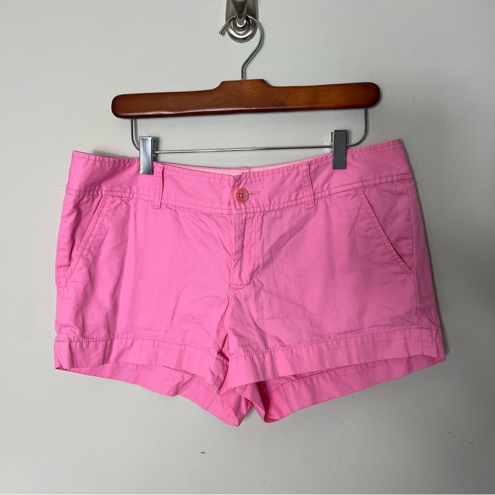 Lilly Pulitzer Walsh Shorts Pink Cotton Chino Size 10 702
